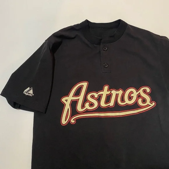 Vintage Houston Astros MAJESTIC Baseball Ringer T-Shirt Size Small - Picture 5 of 7